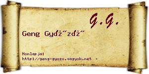 Geng Győző névjegykártya